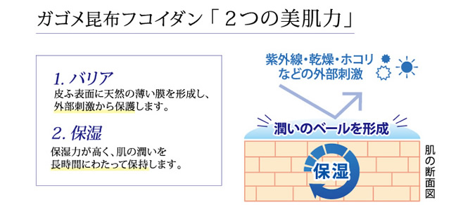ガゴメ昆布フコイダン 2つの美肌力